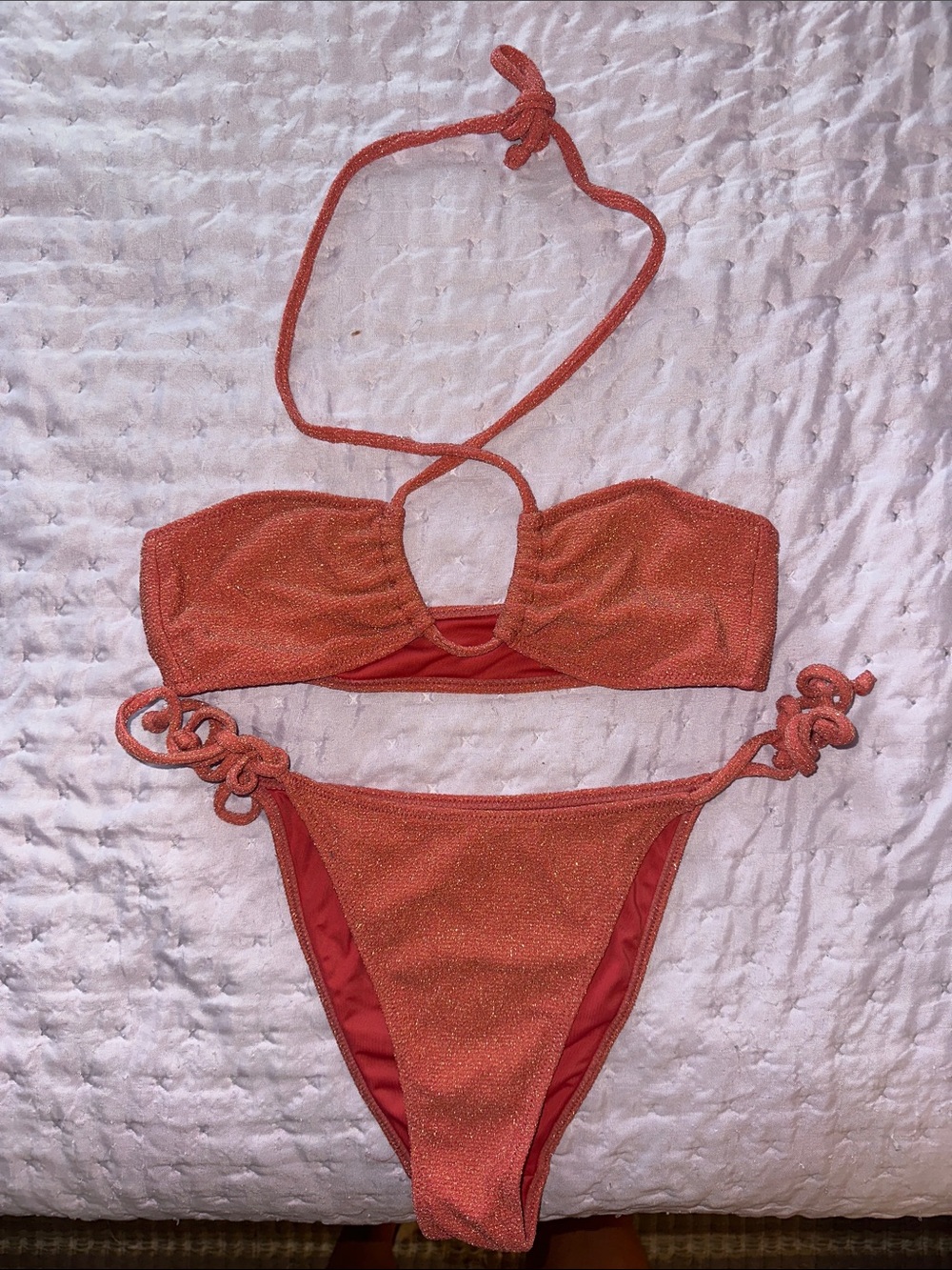 Kendall & Kylie Sparkling Coral Bikini